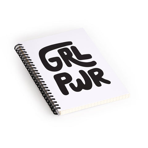 Phirst GRL PWR Black and White Spiral Notebook