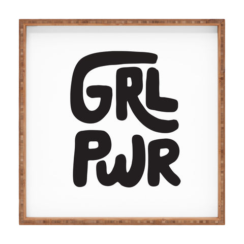 Phirst GRL PWR Black and White Square Tray