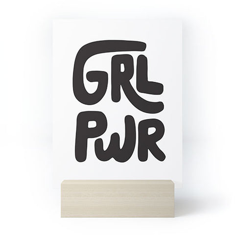 Phirst GRL PWR Black and White Mini Art Print