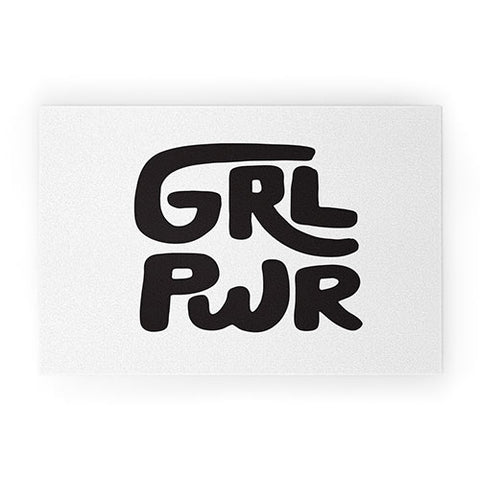 Phirst GRL PWR Black and White Welcome Mat