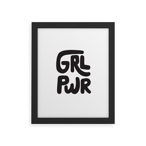 Phirst GRL PWR Black and White Framed Art Print