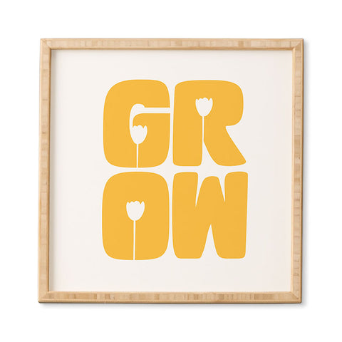 Phirst Grow Typography Framed Wall Art