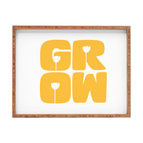 Phirst Grow Typography Rectangular Tray