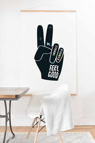 Phirst Inhale Exhale Peace Sign Art Print And Hanger