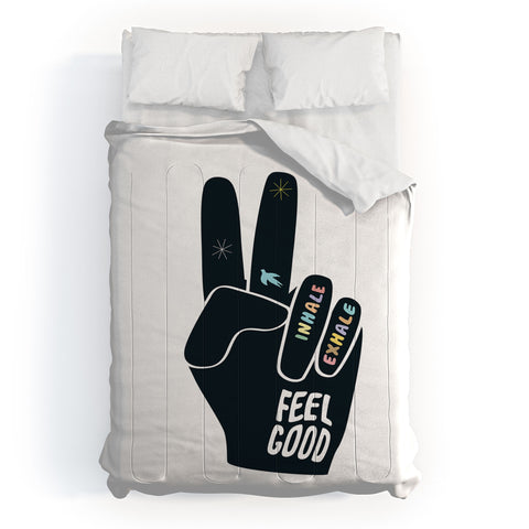 Phirst Inhale Exhale Peace Sign Comforter