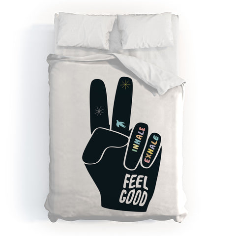 Phirst Inhale Exhale Peace Sign Duvet Cover