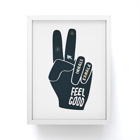 Phirst Inhale Exhale Peace Sign Framed Mini Art Print