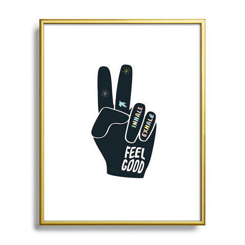 Phirst Inhale Exhale Peace Sign Metal Framed Art Print