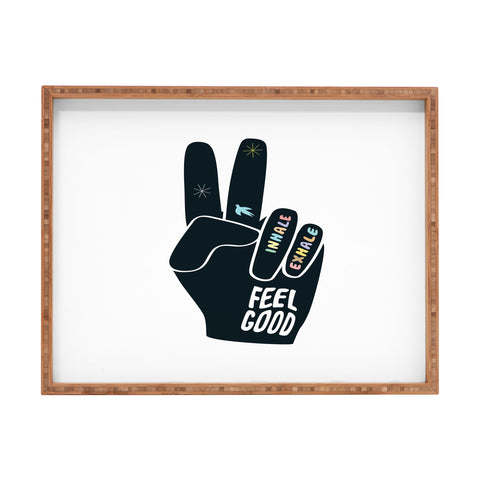 Phirst Inhale Exhale Peace Sign Rectangular Tray