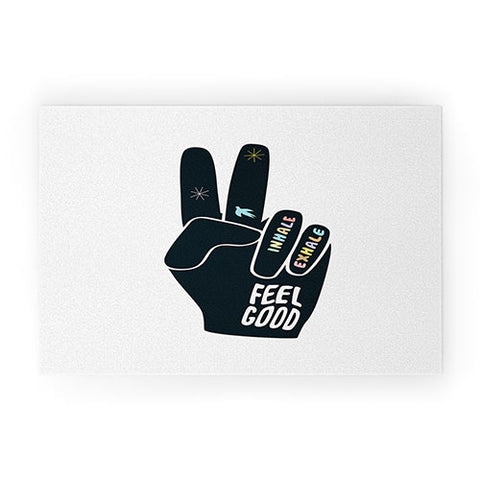 Phirst Inhale Exhale Peace Sign Welcome Mat