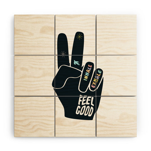 Phirst Inhale Exhale Peace Sign Wood Wall Mural