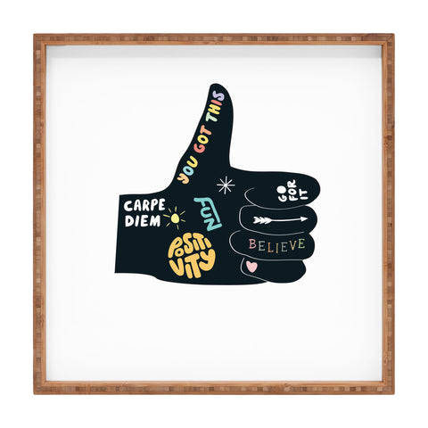 Phirst Inspirational Thumbs Up Square Tray