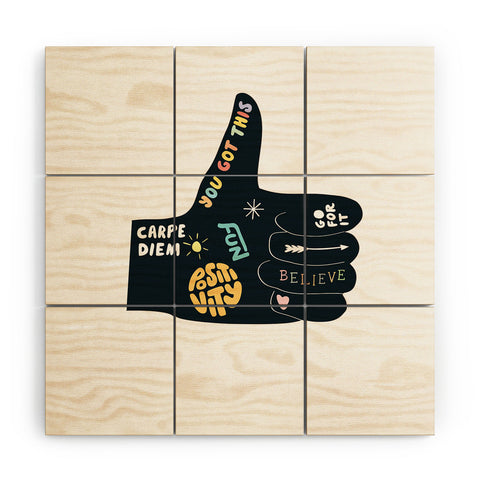 Phirst Inspirational Thumbs Up Wood Wall Mural