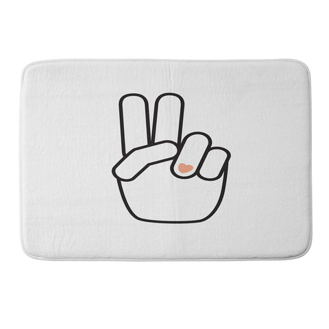 Phirst Love Peace Out Line Art Memory Foam Bath Mat