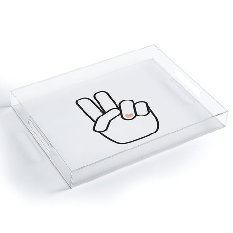 Phirst Love Peace Out Line Art Acrylic Tray