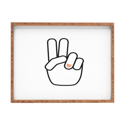 Phirst Love Peace Out Line Art Rectangular Tray
