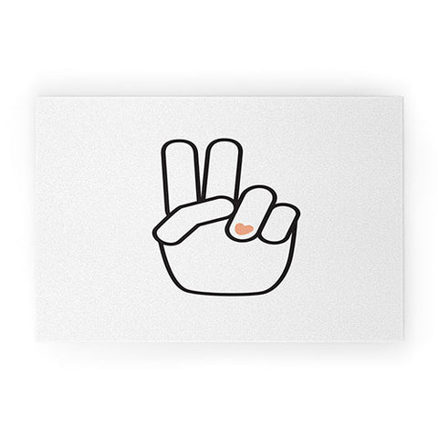 Phirst Love Peace Out Line Art Welcome Mat