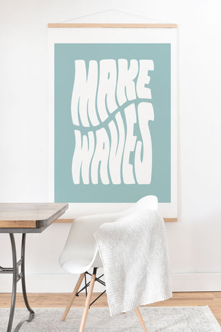 Phirst Make Waves Pale Blue Art Print And Hanger