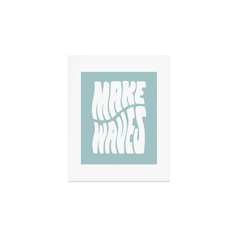 Phirst Make Waves Pale Blue Art Print
