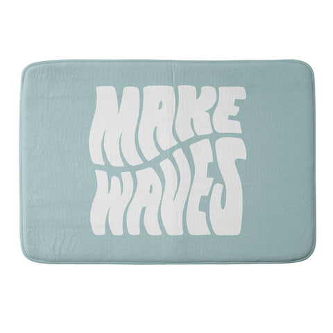 Phirst Make Waves Pale Blue Memory Foam Bath Mat