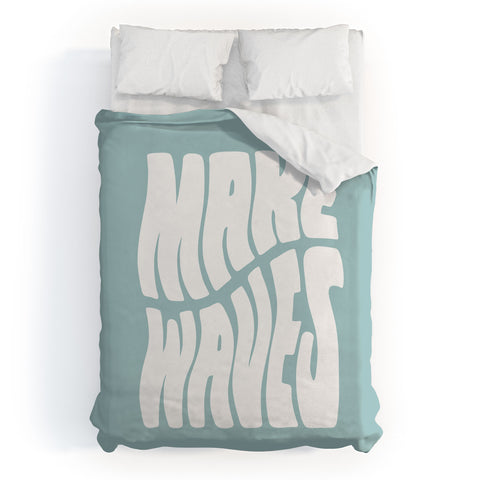Phirst Make Waves Pale Blue Duvet Cover