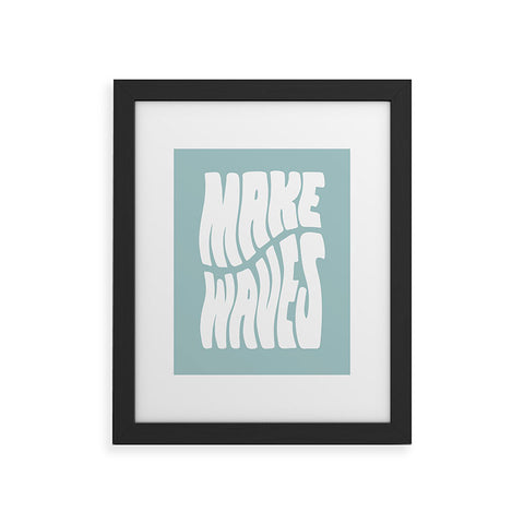 Phirst Make Waves Pale Blue Framed Art Print