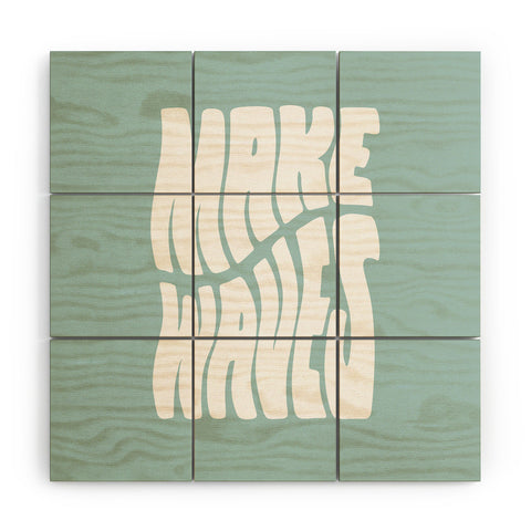 Phirst Make Waves Pale Blue Wood Wall Mural