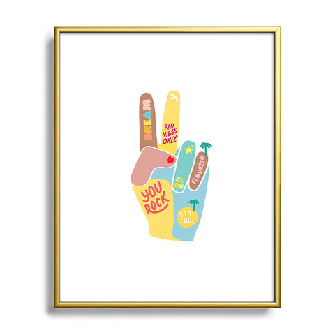 Phirst Motivational Peace Out Metal Framed Art Print