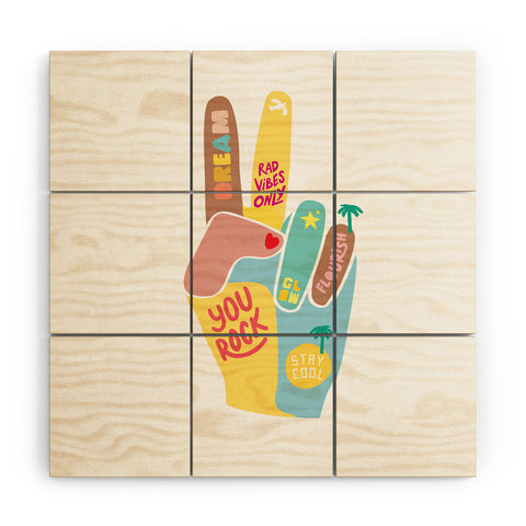 Phirst Motivational Peace Out Wood Wall Mural