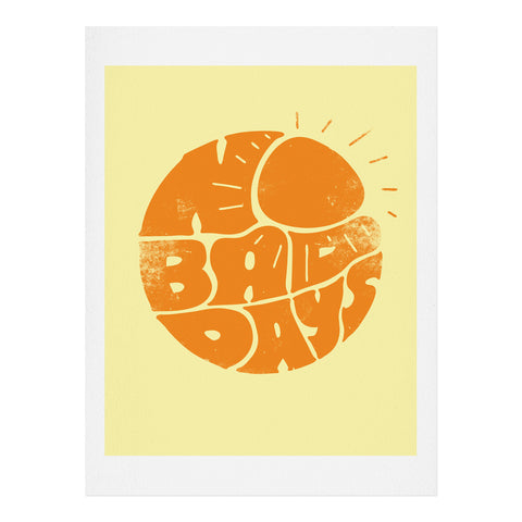 Phirst No Bad Days Retro Sun Art Print
