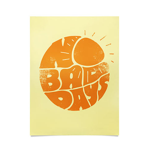 Phirst No Bad Days Retro Sun Poster