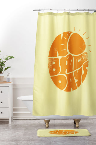 Phirst No Bad Days Retro Sun Shower Curtain And Mat