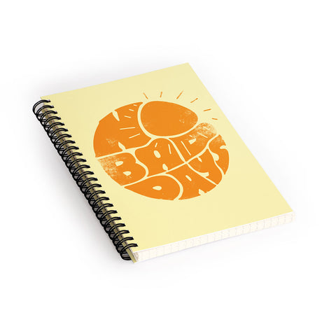 Phirst No Bad Days Retro Sun Spiral Notebook