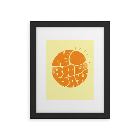 Phirst No Bad Days Retro Sun Framed Art Print