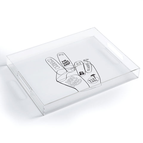 Phirst Peace Out Line Art Acrylic Tray