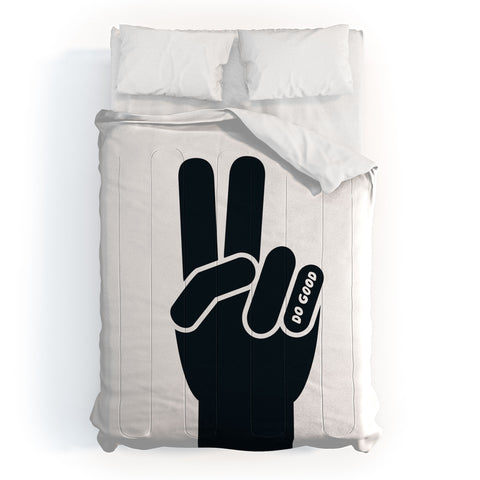 Phirst Peace Sign Do Good BW Comforter