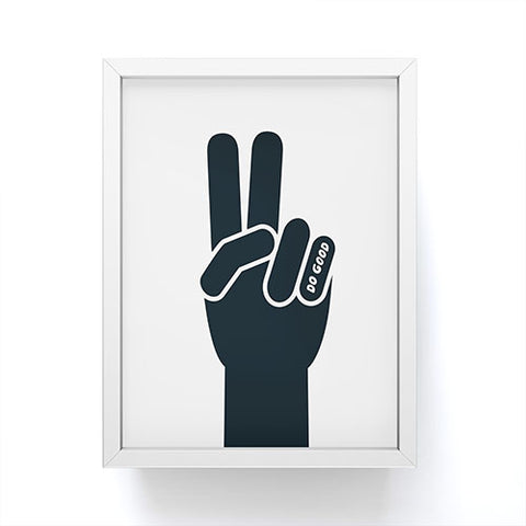 Phirst Peace Sign Do Good BW Framed Mini Art Print