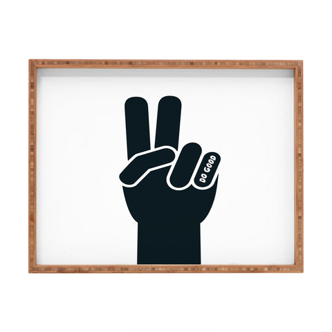 Phirst Peace Sign Do Good BW Rectangular Tray