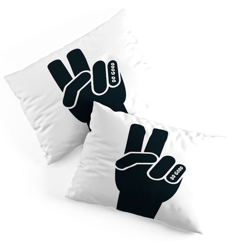 Phirst Peace Sign Do Good BW Pillow Shams
