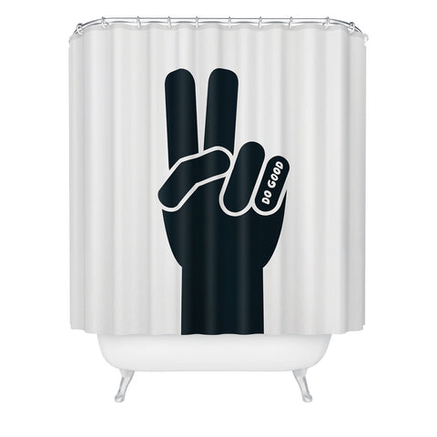 Phirst Peace Sign Do Good BW Shower Curtain