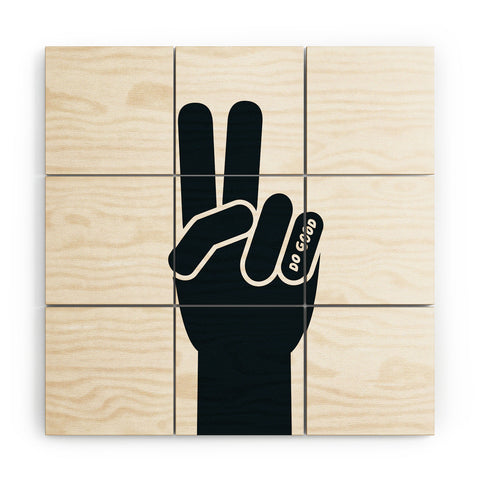 Phirst Peace Sign Do Good BW Wood Wall Mural