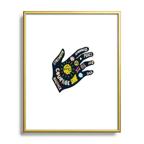 Phirst Positivity Helping Hand Metal Framed Art Print