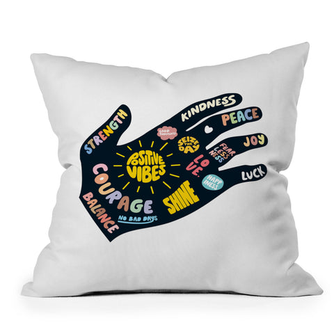 Phirst Positivity Helping Hand Throw Pillow