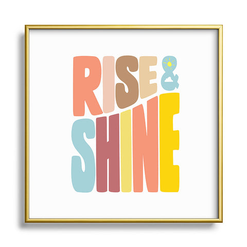 Phirst Rise and Shine Sun Metal Square Framed Art Print