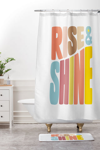 Phirst Rise and Shine Sun Shower Curtain And Mat
