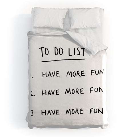 Phirst To Do List Duvet Cover