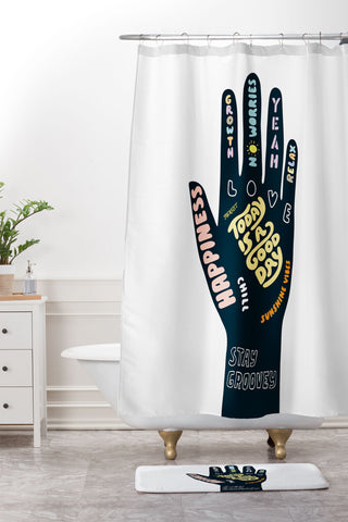 Phirst Today is a good day hand Shower Curtain And Mat