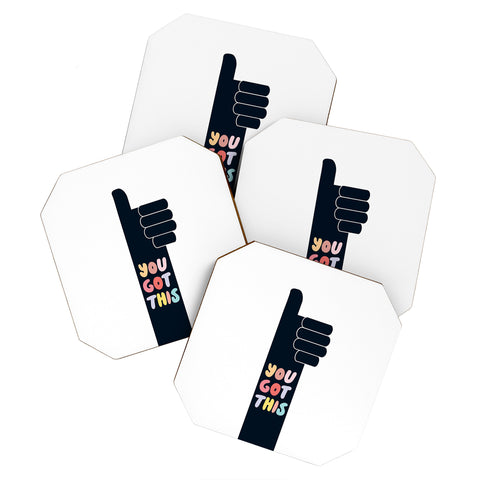 Phirst You Got This Thumbs Up Coaster Set