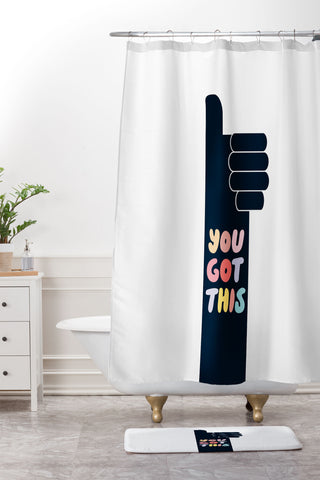 Phirst You Got This Thumbs Up Shower Curtain And Mat