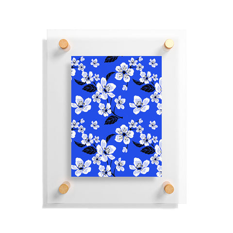 PI Photography and Designs Blue Sakura Flowers Floating Acrylic Print